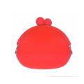 Red Rubber Girls Silicone Coin Purses And Pouches / Change Walletduct 95*92*45mm